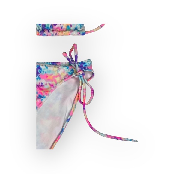 Victoria’s Secret 𑁍 2 Piece Triangle String Bikini Set 𑁍 Watercolor Print 𑁍 S - Picture 7 of 16